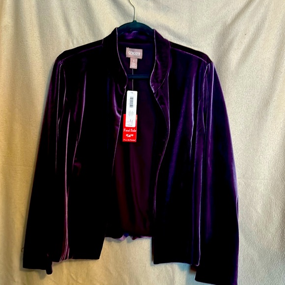 Chico’s purple velvet jacket - Picture 1 of 3